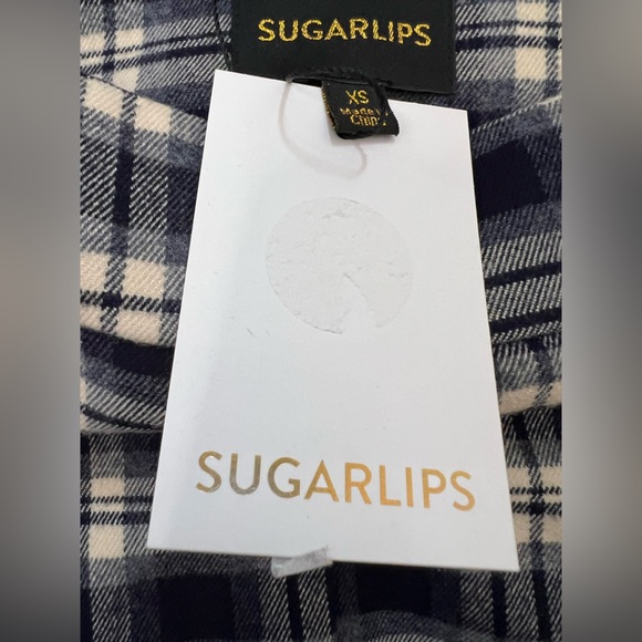 SugarLips Hillard Plaid Mini Skirt XS in Blue Combo NWT - Picture 6 of 10